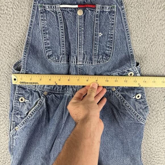 Vintage Tommy Hilfiger Overalls Size Medium Denim Hipster 90s Streetwear (Stains - Picture 3 of 14